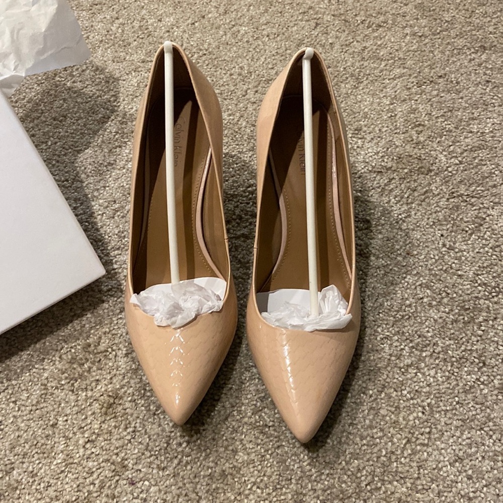 Calvin Klein Gayle Python Patent Heels - Picture 2 of 11